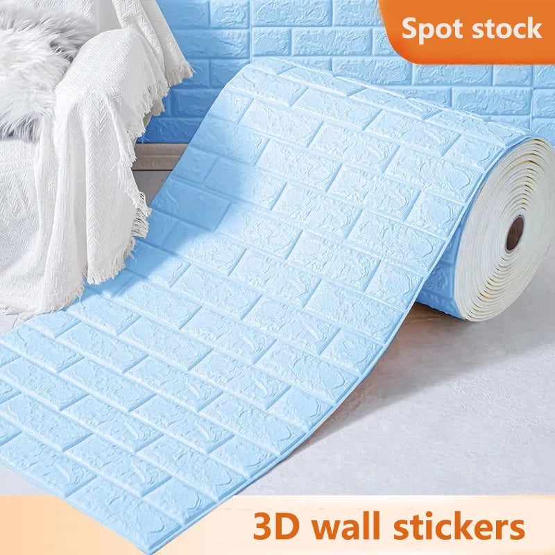 Home Decorations Classic Self-adhesive Wallpaper Brick Pattern Foam Waterproof Wall Stickers 3D 1pcs 70cmX1m DIY