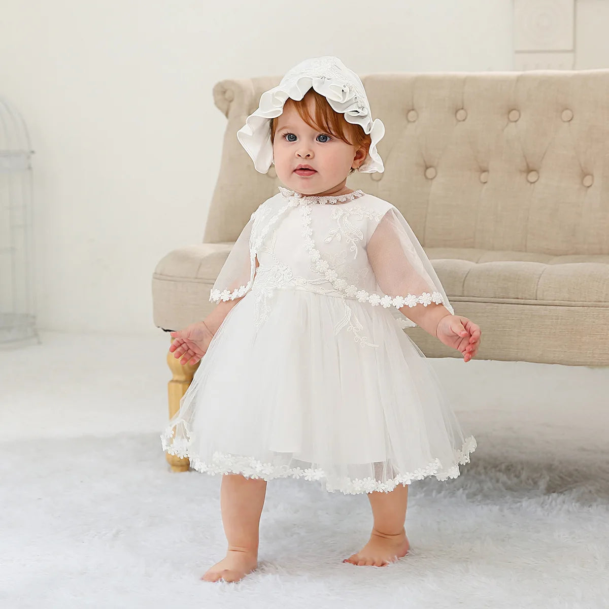 New Baby Christening Gowns Infant Baby Girl Baptism Wear Baby Girl Clothes Summer Dresses Baby Girl Wedding Dress Baby