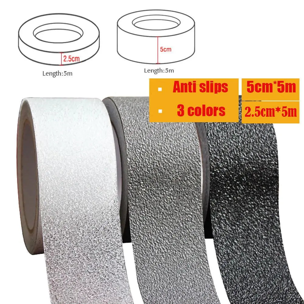 5m Floor Stairs Non Slip Tapes Indoor/Outdoor Bathroom Anti-Slip Strong Adhesive Stickers For Safety Traction Tape Stairs Floor