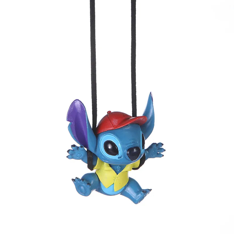 Disney Anime Movie Stitch Action Figure Model Decoration Auto Rearview Mirror Hanging Pendant Car Interior Ornaments Accessories