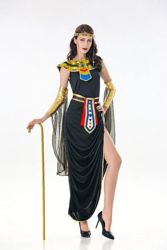 Black Sexy Ancient Cleopatra Cosplay Greek Goddess Costume Halloween Party Female Fancy Dress  holloween costumes