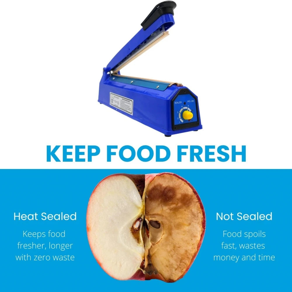 Plastic Bags Sealer Vacuum Packaging Machine Electric 8 Temperature Mode Heat Press Sealing Hand Press Kitchen Impulse Sealer