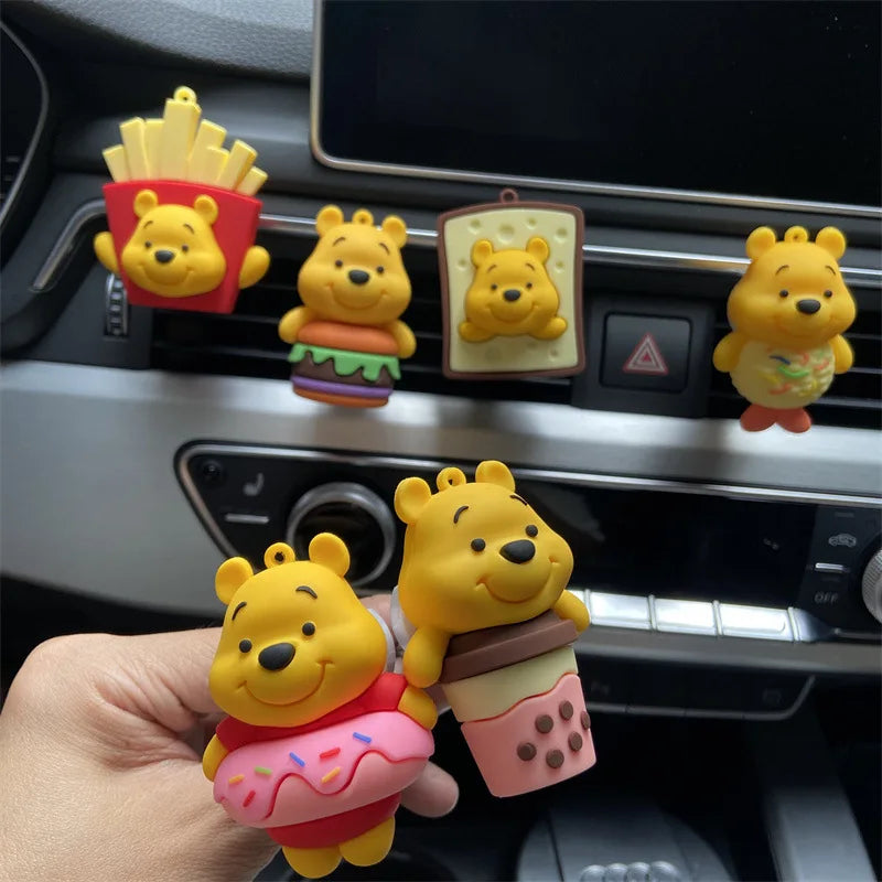 Cute Car Air Outlet Clip Anime sweetmeats Pooh Bear Fragrance Decor Kawaii Funny Ornaments Auto Aromatherapy Accessories Voiture