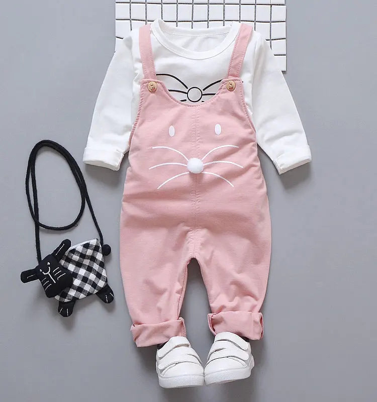 Spring newborn baby girls clothes sets fashion suit T-shirt + pants suit baby girls outside wear  sports suit clothing sets