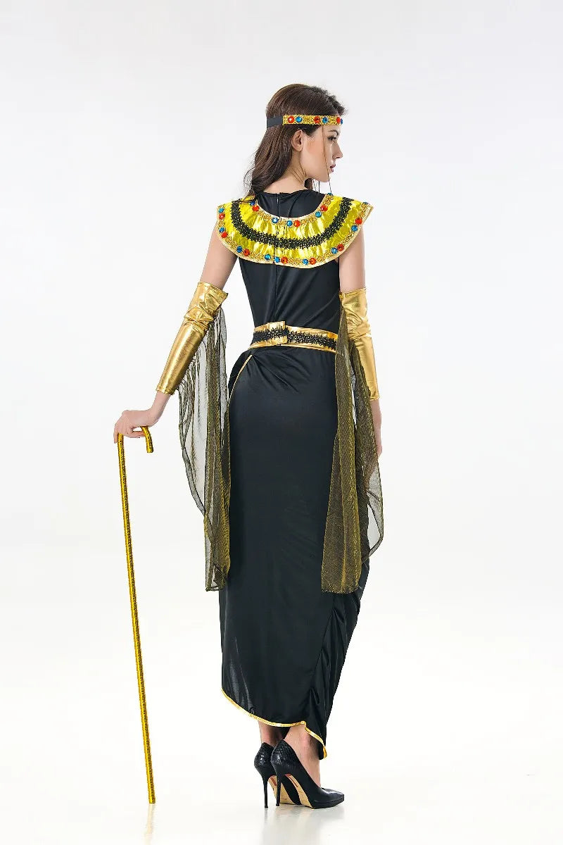 Black Sexy Ancient Cleopatra Cosplay Greek Goddess Costume Halloween Party Female Fancy Dress  holloween costumes