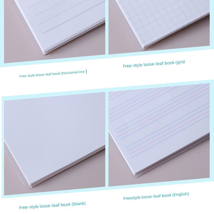 Freestyle Loose Spiral Notebook A5 Blank Book B5 Grid Noteboy Horizontal Line Can Be Changed Core 20 Holes 26 Holes Neutral Coil Notebook