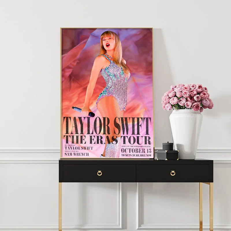 Taylor Swift The Eras Tour Movie Film Poster Print Wall Gift Famous Singer Canvas Painting Living Room Bedroom Home Decor Gift