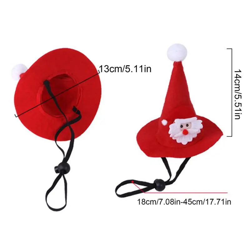 Pet Dog Cat Santa Hat Christmas Costume Accessories Small Dogs Cats Winter Warm For Holloween Holiday Christmas Party Photos