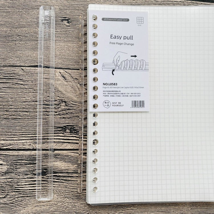 Freestyle Loose Spiral Notebook A5 Blank Book B5 Grid Noteboy Horizontal Line Can Be Changed Core 20 Holes 26 Holes Neutral Coil Notebook