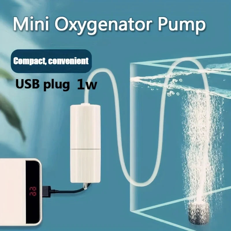 1PC/2pcs oxygenator fishing tank USB oxygenation pump oxygen aquarium air pump with bubble stone aerator mini