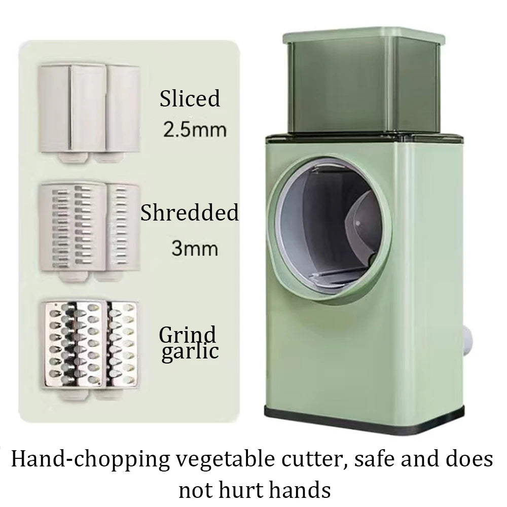 WHDPETS Manual Drum Vegetable Cutter Hand-crank Multifunction Food Processor Fruit Potato Chili Grater Slicer Kitchen Gadgets