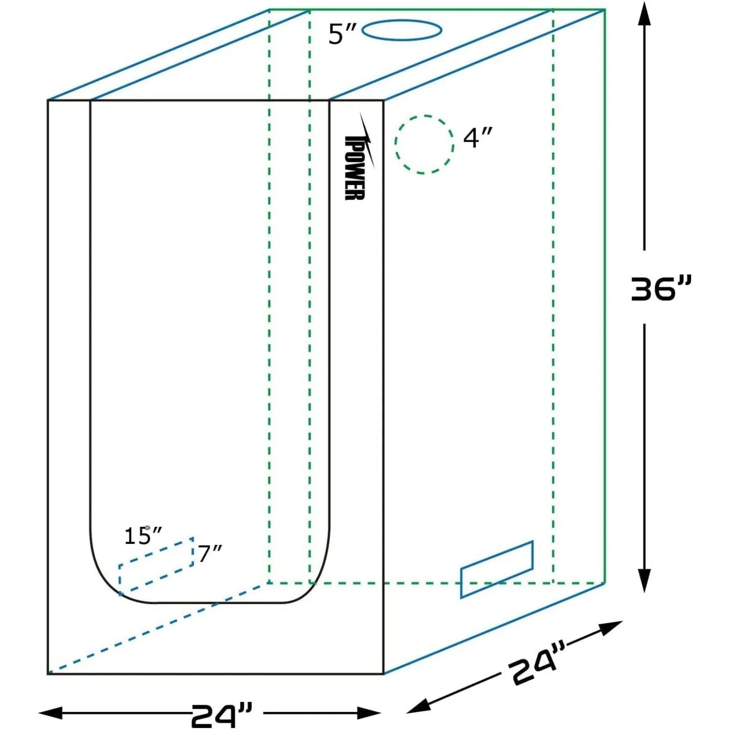 24"x24"x36" Grow Tent, High Reflective Mylar Grow Room with Observation Window and Removable Floor Tray