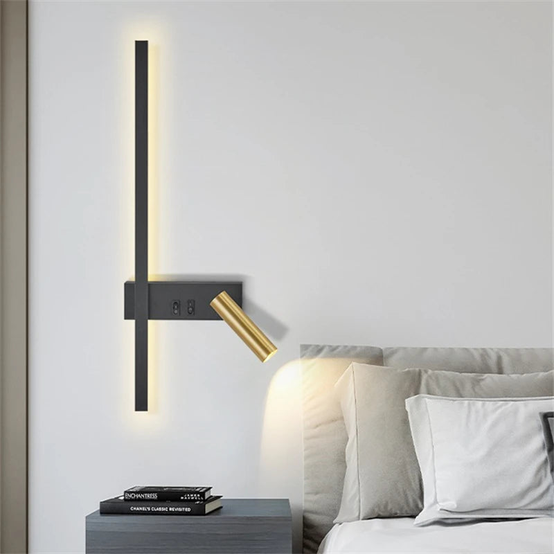 Wall lamp Nordic modern creative led simple living room sofa background wall decorative lamp reading lamp bedroom bedside lamp