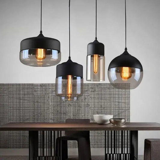 Nordic Glass Pendant Lights Fixtures Modern LED Wood Chandelier For Living Dinning Room Light Bedroom Wood Color Hanging Lamp