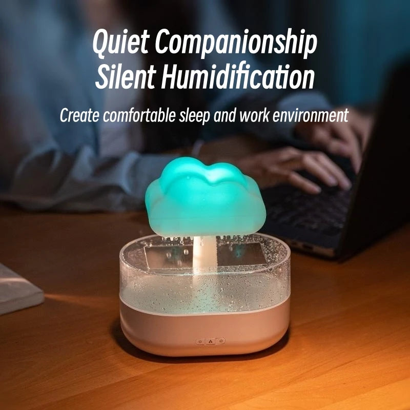 2024 Rain Cloud Night Light Humidifier With Raining Water Drop Sound And 7 Color Led Light Essential Oil Diffuser Aromatherapy