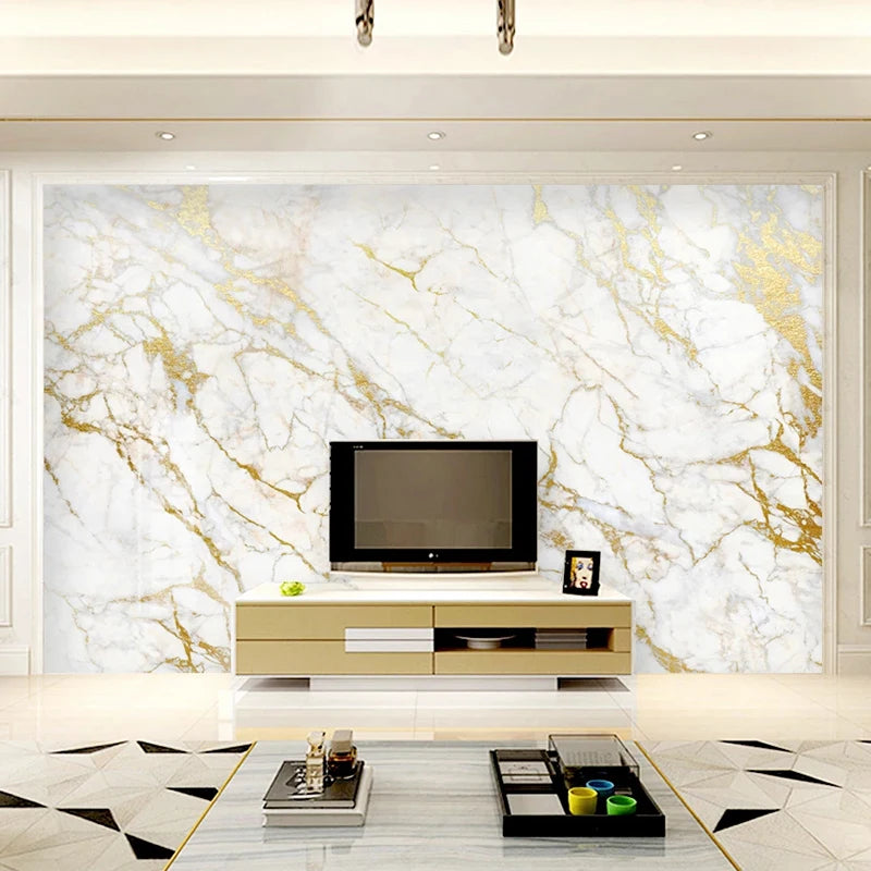 Custom Photo Mural Wallpaper 3D Golden Marble Pattern Living Room TV Background Wall Home Decor Waterproof Canvas Painting Paper