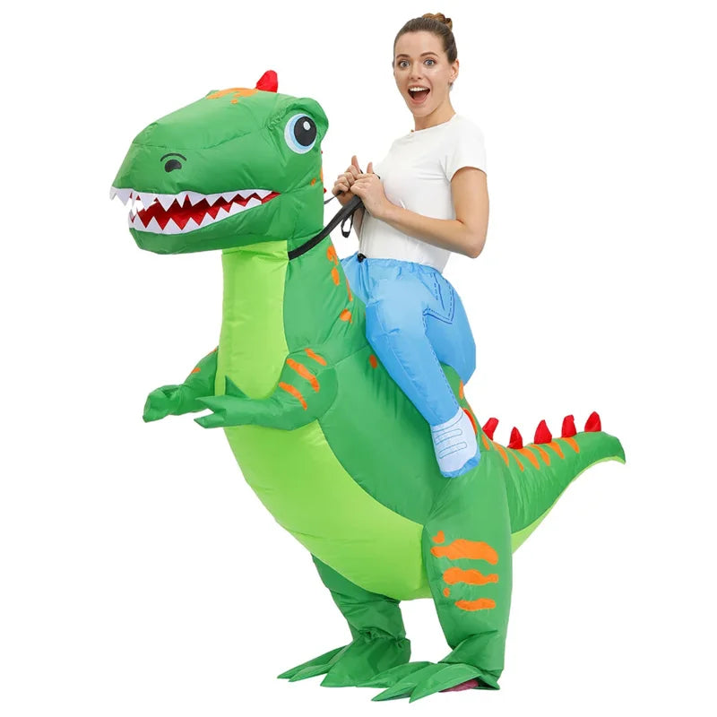 Adult Kids Holloween Cosplay Inflatable Costumes Animals Flamingo Dinosaur T-Rex Funny Party Role Play Wedding Clothing