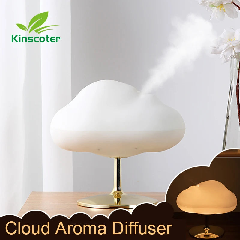 Kinscoter Cloud Aroma Essential Oil Diffuser 270ML USB Air Humidifier with LED Color Night Light for Aromatherapy Spa Home