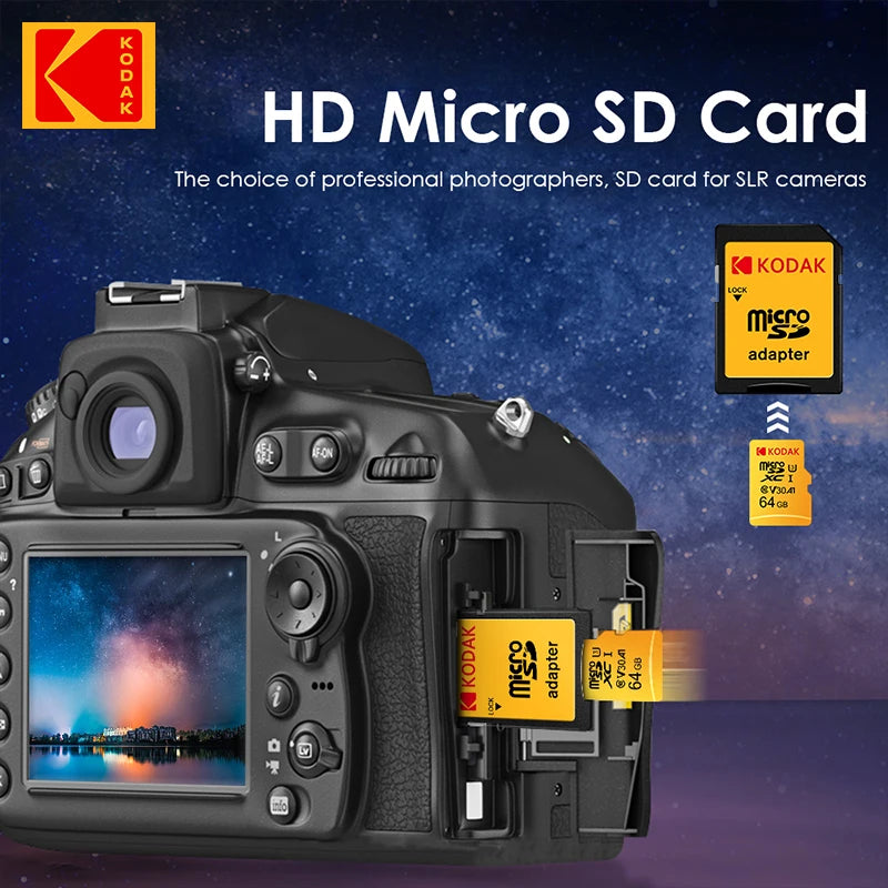 Original KODAK 256GB Memory Card 128GB U3 4K Micro SD Card 64GB 32GB A1 SDHC Microsd UHS-I C10 TF Trans Flash Microsd