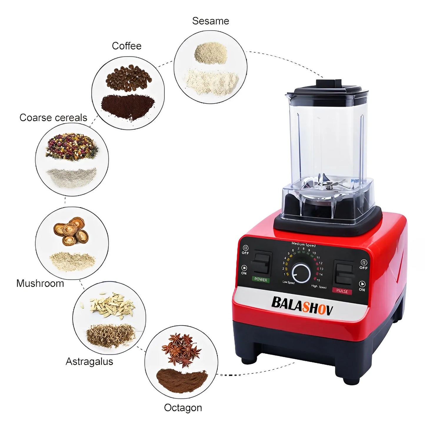 Electric Stationary Blender Heavy Duty Professional Commercial Mixer Ice Smoothies for Kitchen 2000W High Power Food Processor