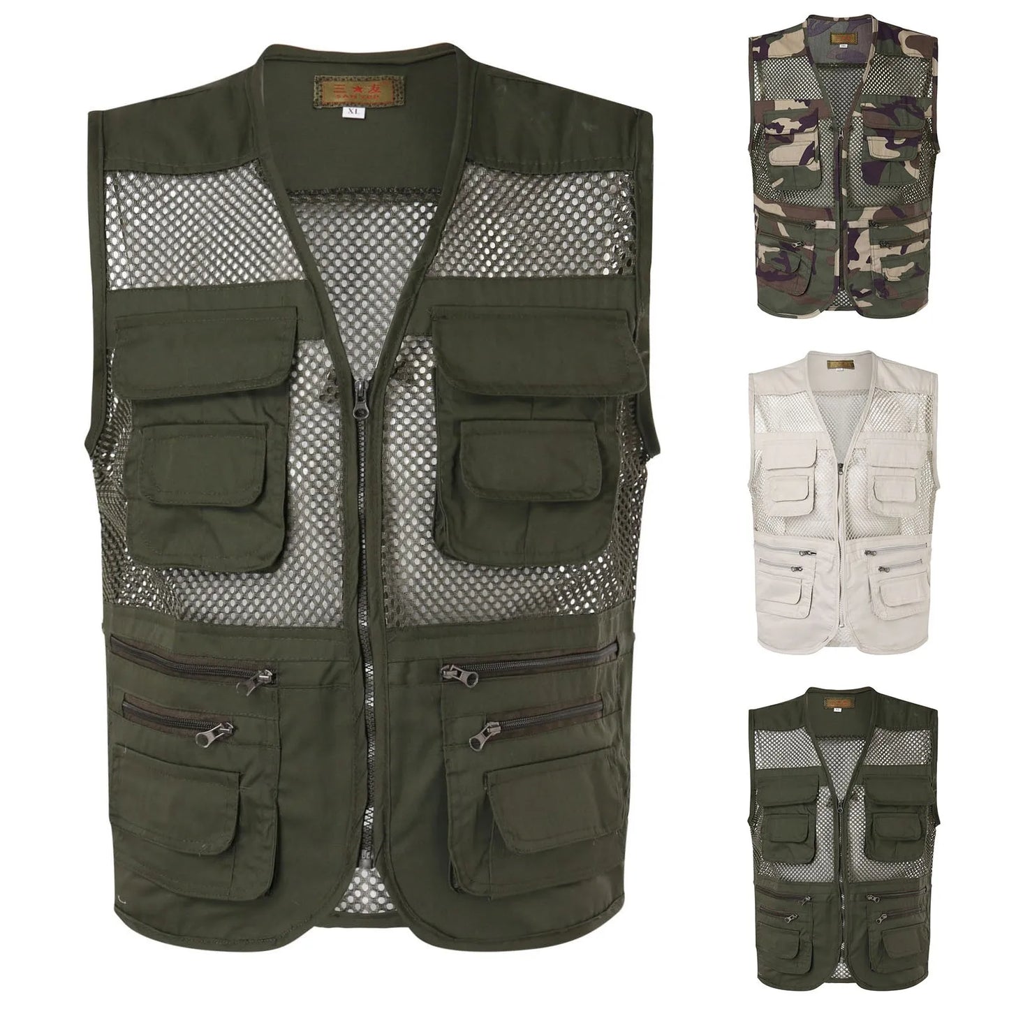 Summer Thin Mesh Vest Outdoor Sportsfor Jackets Big Size Sleeveless Waistcoat Casual Tactical Work Wear Camping Fishing Vests