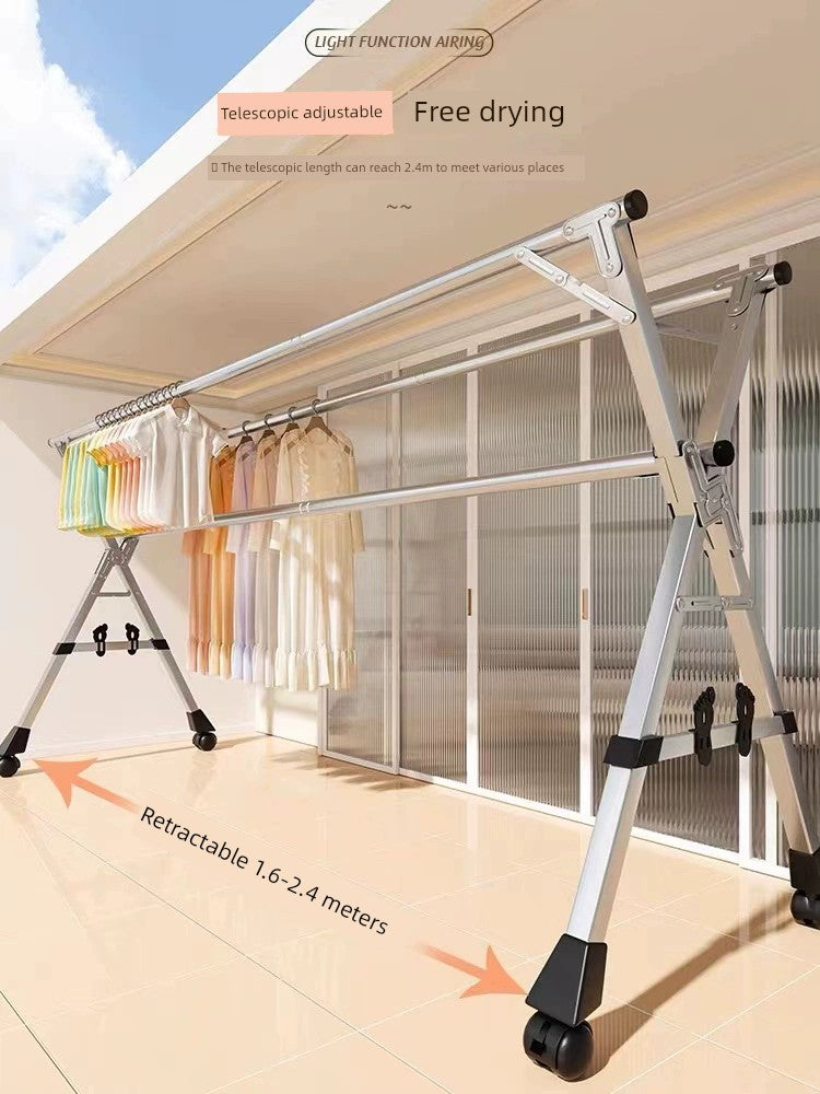 Simple Stainless Steel Outdoor Air Quilt Clothes Hanger Floor