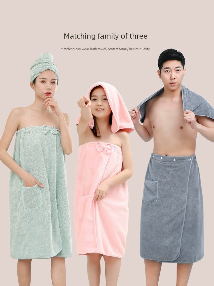 For Home Women Can Wear Cotton Absorbent Three-Piece Bath Towel