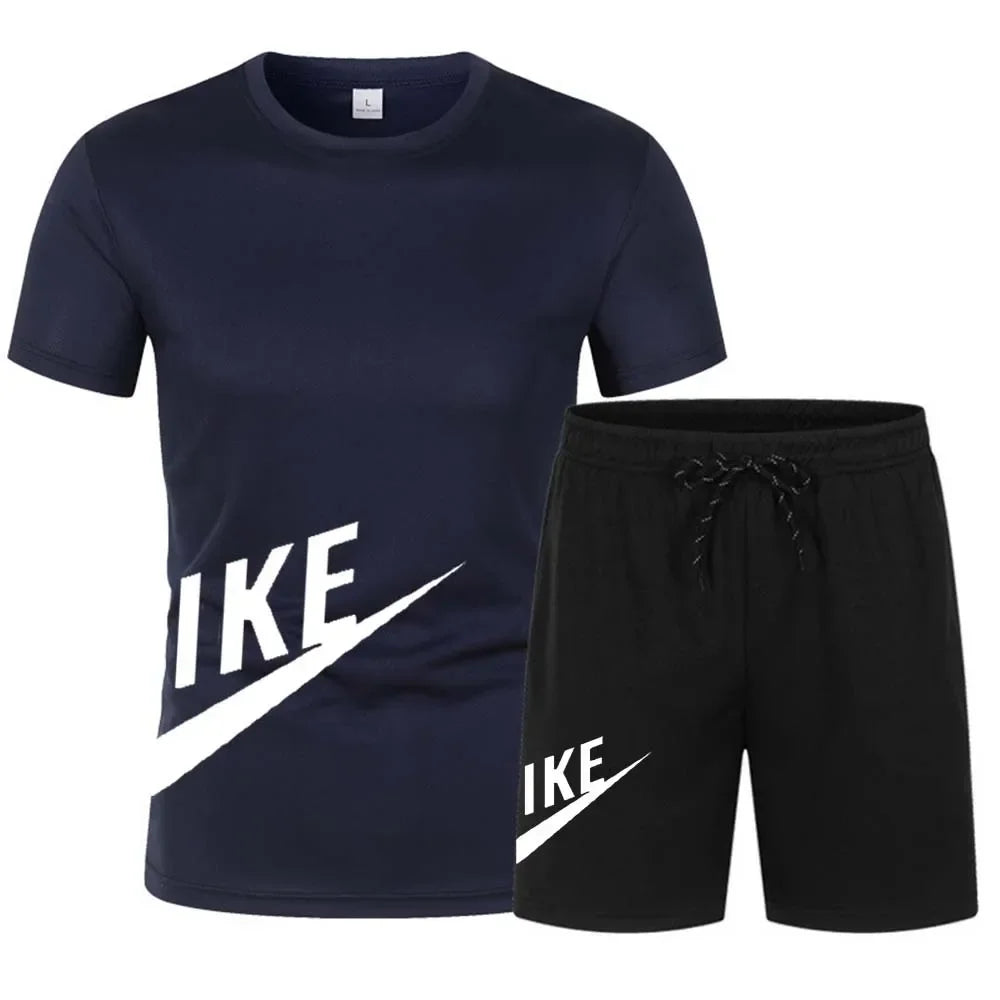 Summer men's suit fashion Korean sportswear men's short sleeve T-shirt + sports shorts suit men's casual men's wear