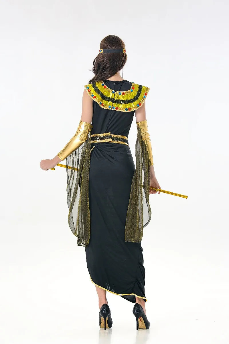 Black Sexy Ancient Cleopatra Cosplay Greek Goddess Costume Halloween Party Female Fancy Dress  holloween costumes