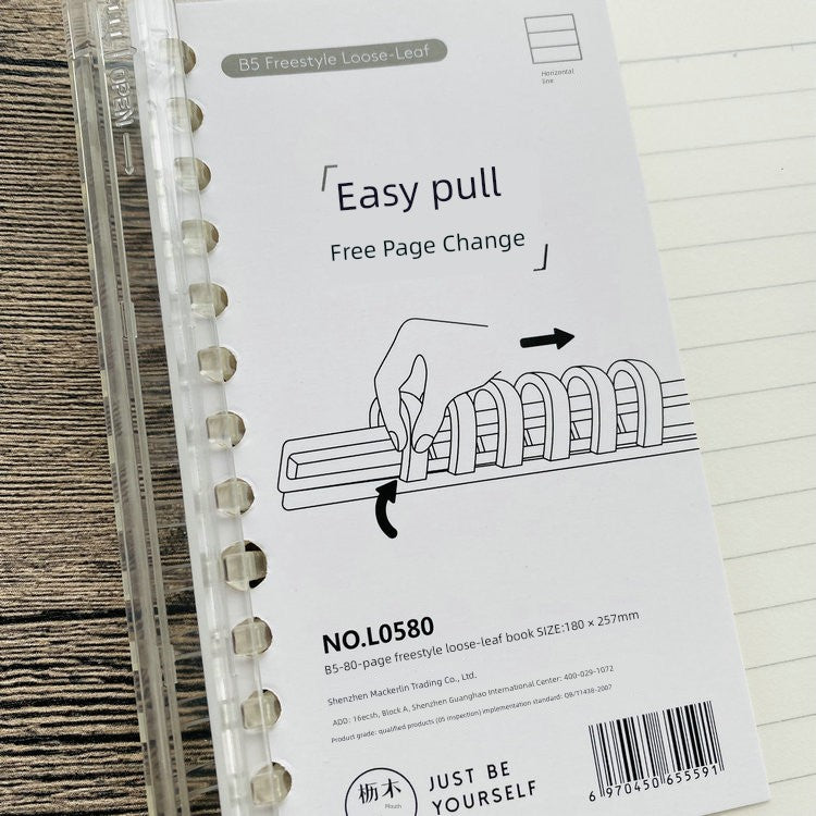 Freestyle Loose Spiral Notebook A5 Blank Book B5 Grid Noteboy Horizontal Line Can Be Changed Core 20 Holes 26 Holes Neutral Coil Notebook