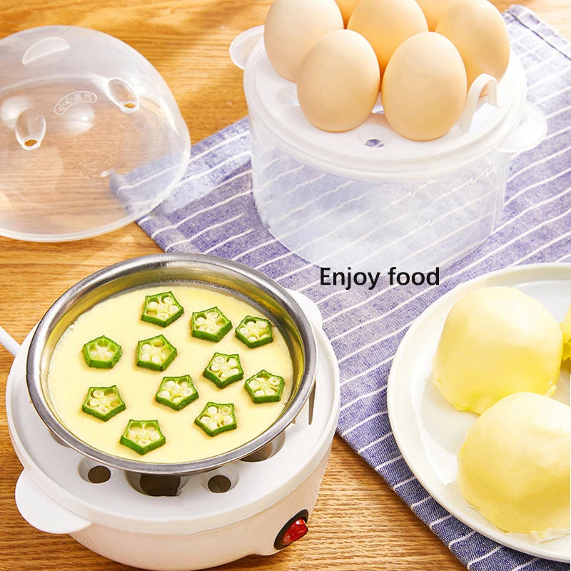 Electric Egg Cooker Multifunction Double Layers Egg Boiler Corn Milk Rapid Breakfast Cooking Egg Steamer Appliances Kitchen