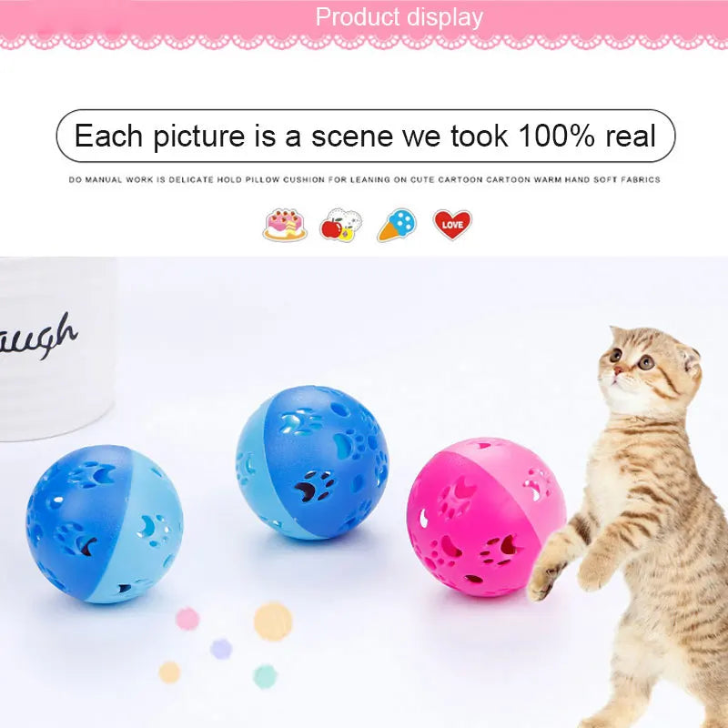 Funny Cat Toy Bell Ball 5cm Plastic Planet Ball Interactive Kitten Creative Color Hollow Training Bell Cat Chew Pet Supplies