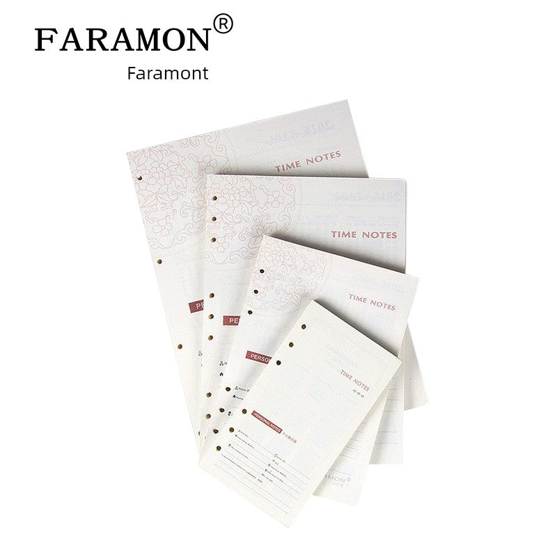 A5 Loose-Leaf Inner Core Notebook 2024 New Arrival 6-Hole Loose-Leaf Paper A4 Grid Noteboy B5 Removable Notepad A6 Horizontal Line Replacement 9-Hole Blank Grid Brown Packing Paper Notebook Refill