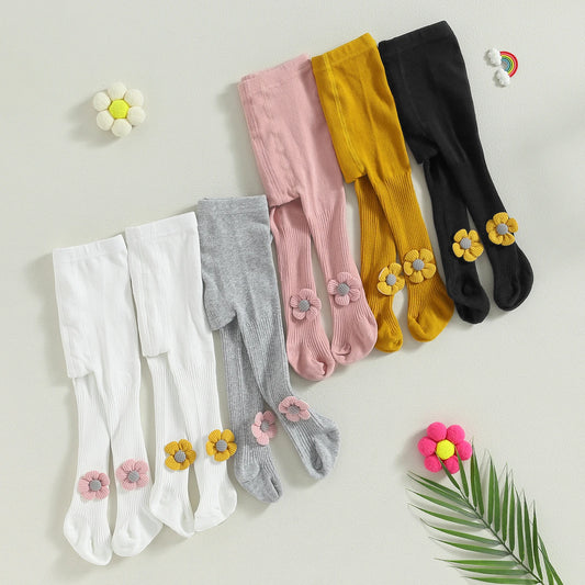 Mildsown Baby Kids Girls Pantyhose Elastic Waist Flower Stockings Slim Fit Socks Tights for Casual Daily Wear Leg Warm