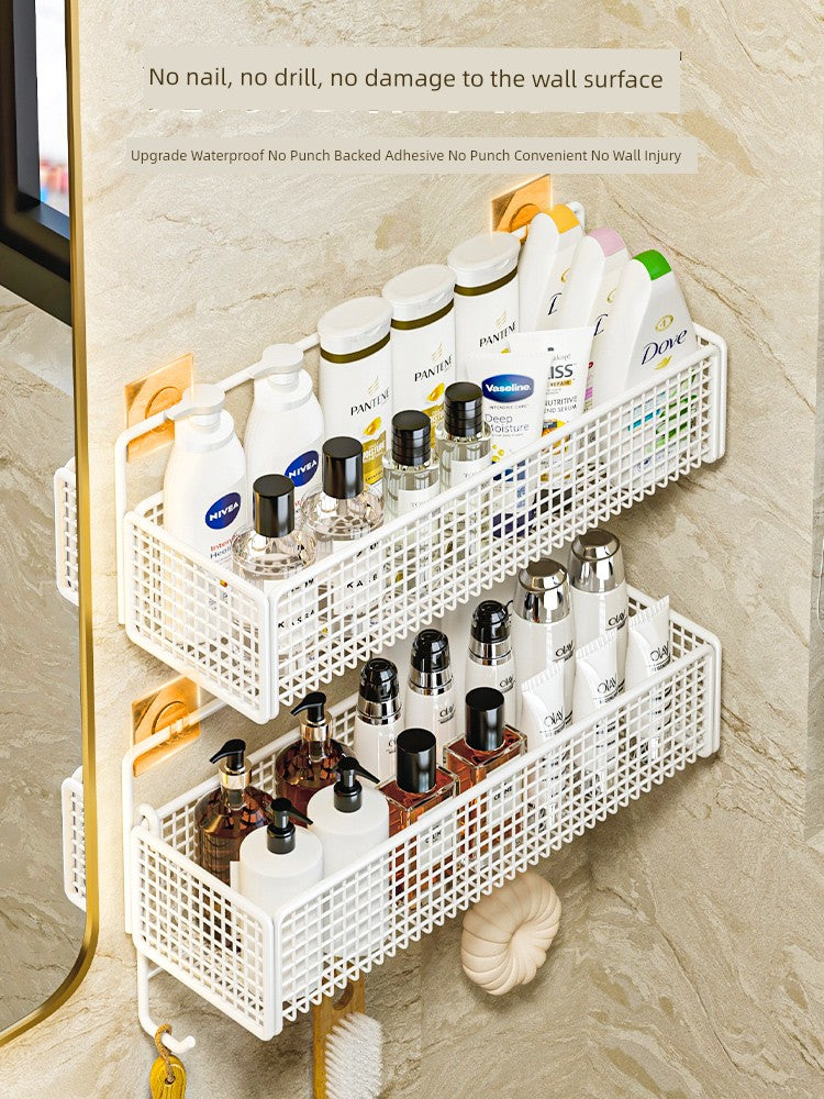 Wall-Mounted Punch-Free Wall Vanity Storage Rack