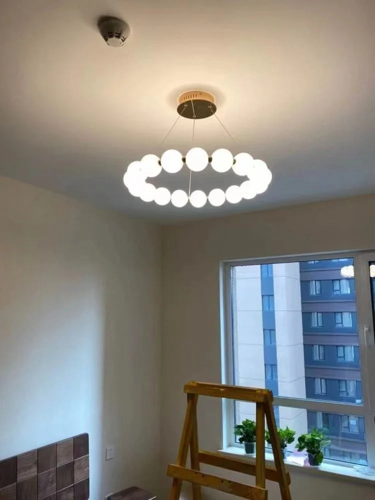 Nordic magic bean living room chandelier modern minimalist round lamp Creative bedroom lobby light luxury restaurant lamp