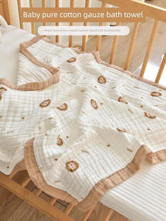 Newborn Baby Pure Cotton Bath Towel Baby Six-Layer Gauze Cover Blanket Kindergarten Kids Absorbent Bath Towel Blanket Quilt