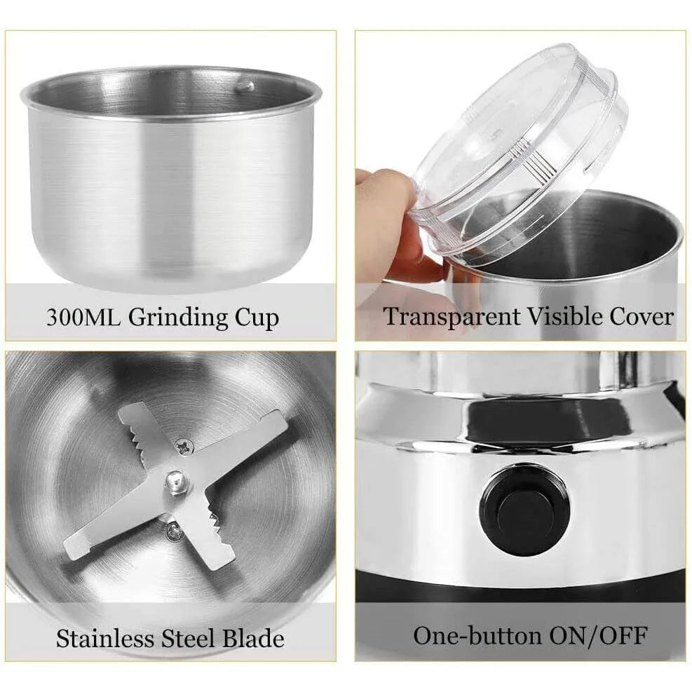 Electric Grinder  Kitchen Cereal Nuts Beans Spices Grains Grinder Machine Four Edged Blade Multifunctional Home Coffee Grinder