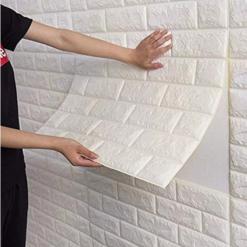 Home Decorations Classic Self-adhesive Wallpaper Brick Pattern Foam Waterproof Wall Stickers 3D 1pcs 70cmX1m DIY