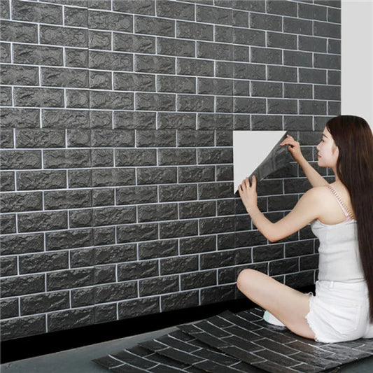 Home Decorations Classic Self-adhesive Wallpaper Brick Pattern Foam Waterproof Wall Stickers 3D 1pcs 70cmX1m DIY