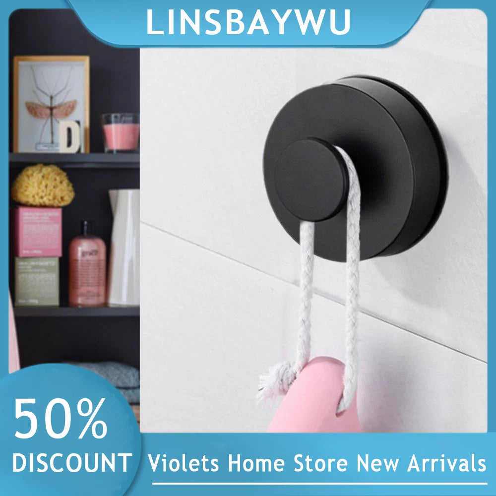 Black/White Vacuum Suction Cup Hooks Punch Free Bath Sucker Hook Wall Hook Hanger Glass Kitchen Bathroom Hooks For Towel Handbag