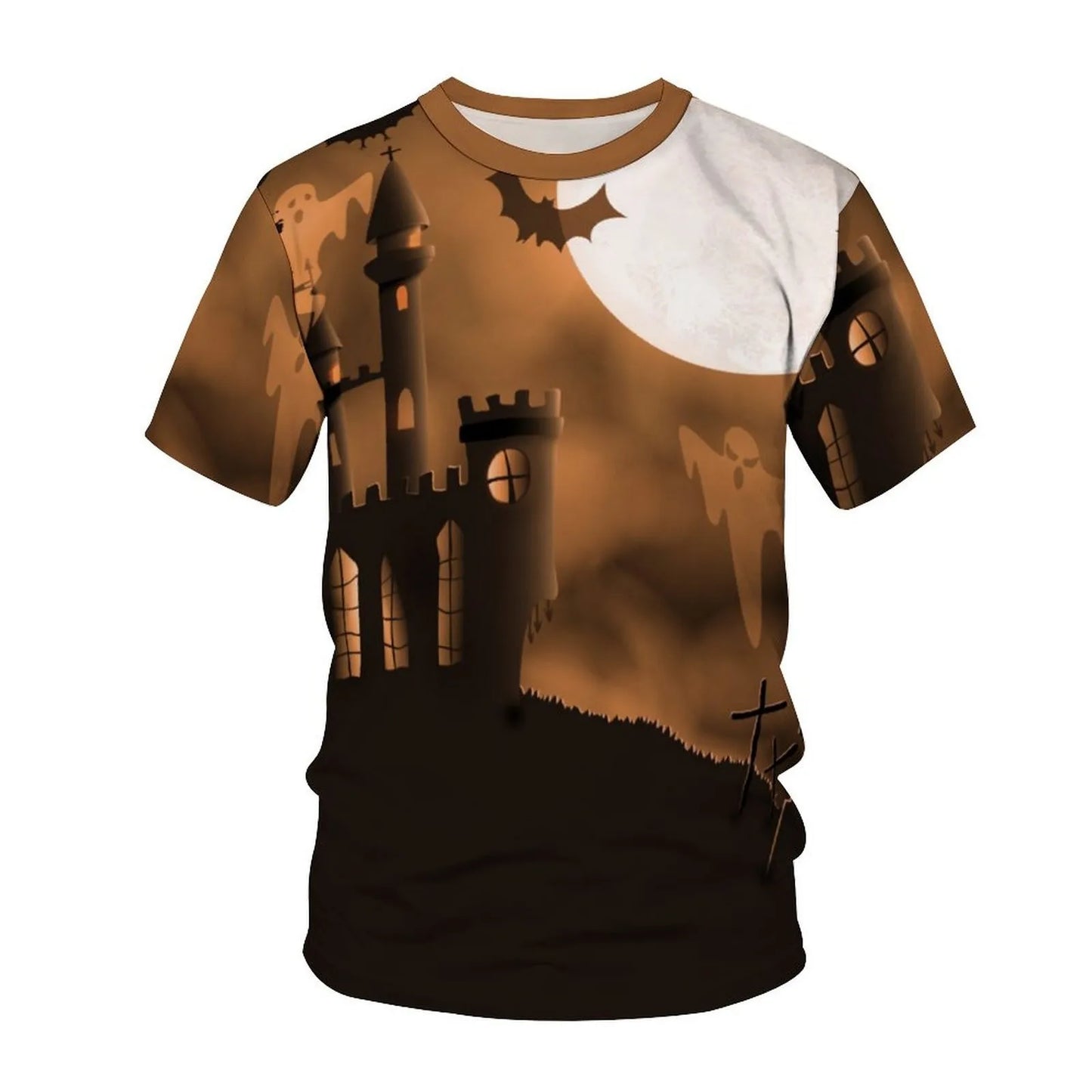 Causual American Style High Quality Men Holloween Cosplay Clothing Pumpkin Printing Adult Holloween Party Sweat Absorb T-shirt