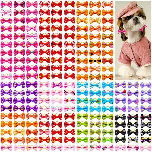 10/20/30pcs Small Dog Decorated Hair Bows Dog Bows Small Dogs Cat Grooming Accessories Dog Hair Rubber Bands Pet Supplies