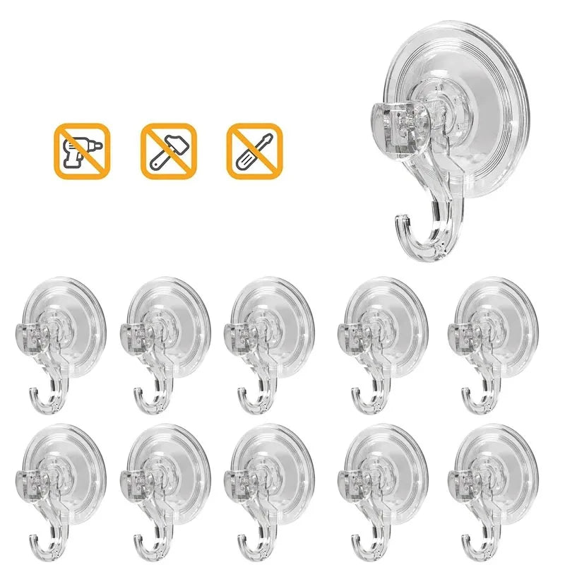 1-50pcs Suction Cup Hooks Clear Reusable Heavy Duty Vacuum Suction Cup Hooks Glass Kitchen Bathroom Storage Rack Hooks For Towel