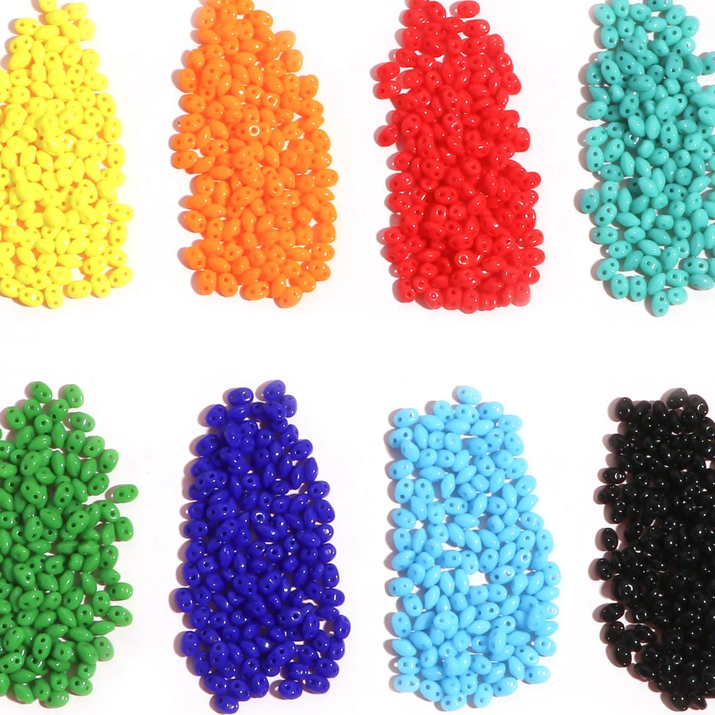 Glass Twin Hole Seed Two Hole Twin Seed Beads Multicolor Opaque Spacer Beads DIY Jewelry 5mmx4mm,1Bottle(10g-Approx 150 PCs)