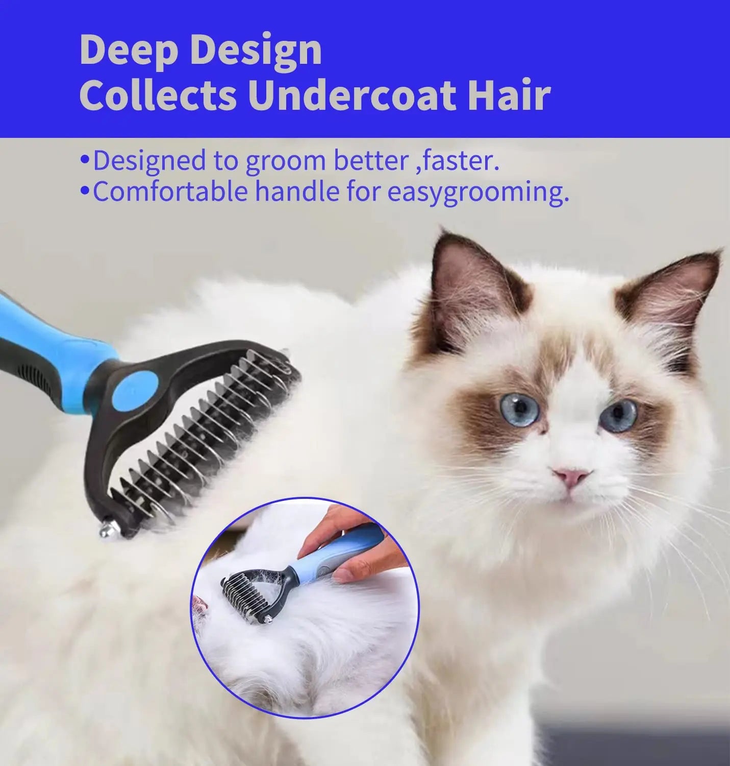 Professional Pet Deshedding Brush Dog Hair Remover Pet Fur Knot Cutter Puppy Cat Comb Brushes Dogs Grooming Shedding Supplies