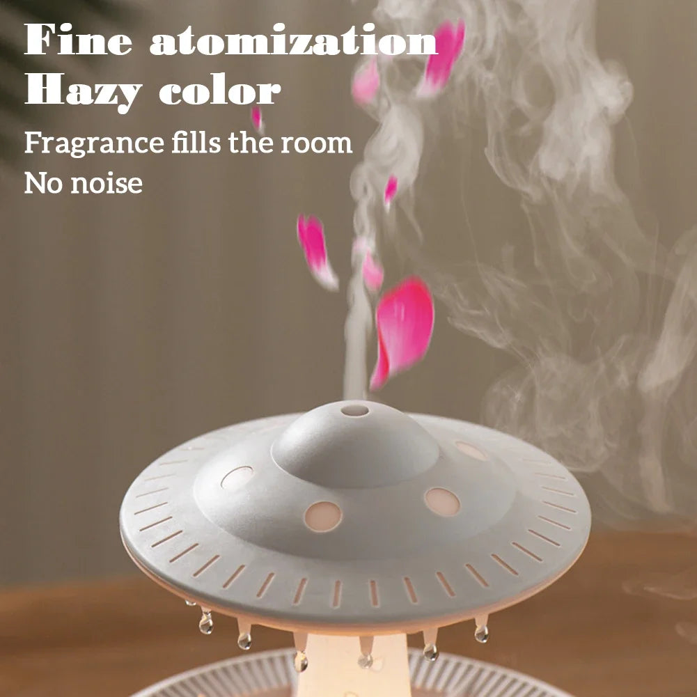 Smart Remote Air LED Humidifier Mushroom Rain Essential Oil Diffuser with Colorful Lights Raindrop Aroma Humidificador for Home