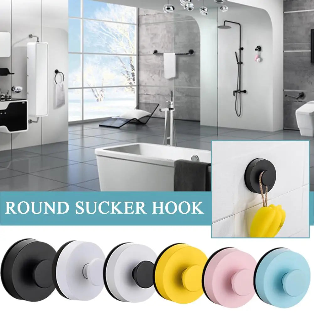 Black/White Vacuum Suction Cup Hooks Punch Free Bath Sucker Hook Wall Hook Hanger Glass Kitchen Bathroom Hooks For Towel Handbag