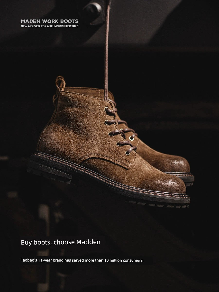 Madden Retro Brushed Yellow Brown Five-Hole Outdoor Boots