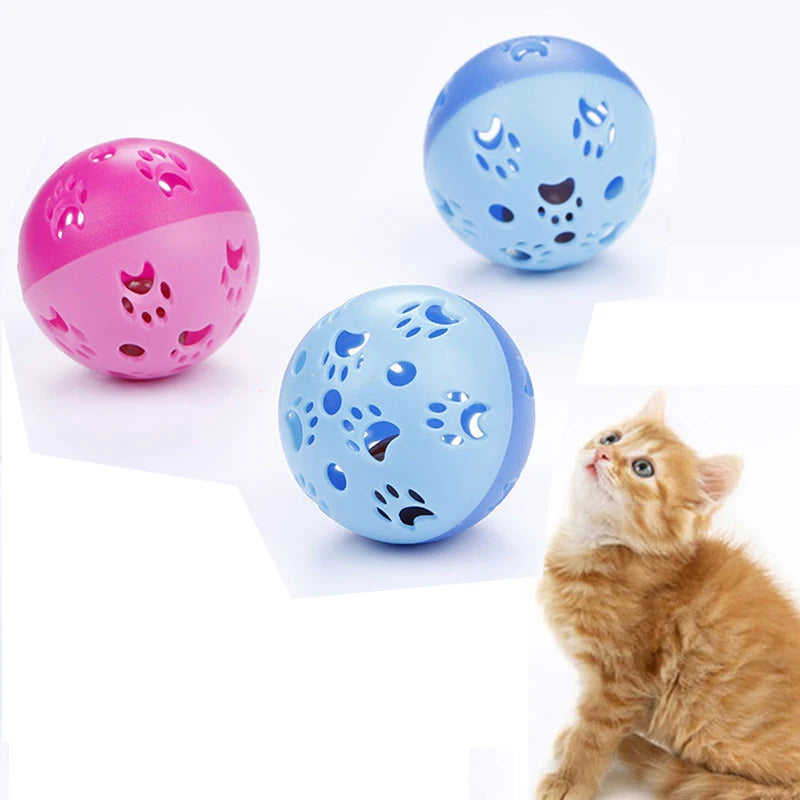 Funny Cat Toy Bell Ball 5cm Plastic Planet Ball Interactive Kitten Creative Color Hollow Training Bell Cat Chew Pet Supplies